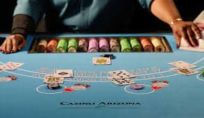 SA Gaming blackjack table interface with dealer and betting zones